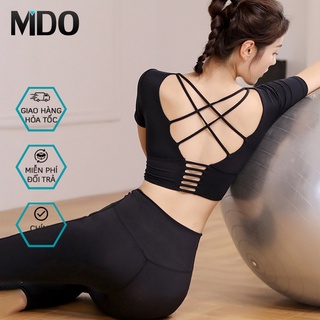 Bộ đồ tập gym, yoga nữ Mido S43 kiểu quần Body nữ và áo tập gym nữ ngắn tay, chất siêu đẹp, co giãn