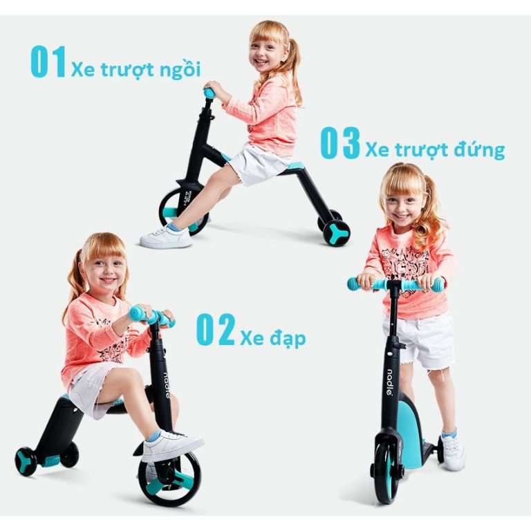 [chính hãng] Xe Scooter Trẻ Em Cao Cấp - Nadle 3 in 1 - Dành cho bé từ 3 đến 9 tuổi .