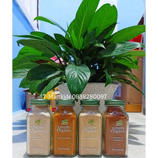 Bột gia vị SIMPLY ORGANIC cho bé/ Bột hành/ bột tỏi/ bột quế/ bột cari/ bột nghệ/ bột ớt không cay