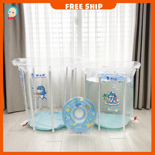 Bể bơi cho bé, bể bơi thành cao trong suốt 80x80cm, an toàn, tiết kiệm Shop KAT baby mart