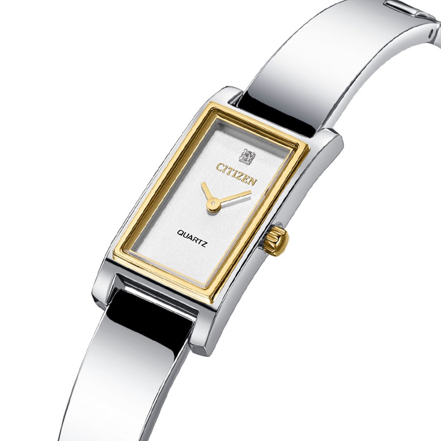 Đồng Hồ Nữ Citizen Đính Đá Swarovski Dây Thép Không Gỉ EZ6364-59A - Mặt Trắng