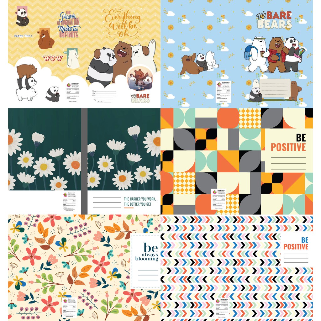 Combo 5 quyển vở 200tr Quang Huy kẻ ngang Ivory