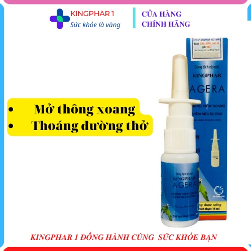 Xịt xoang Agera kingphar, chai 15ml