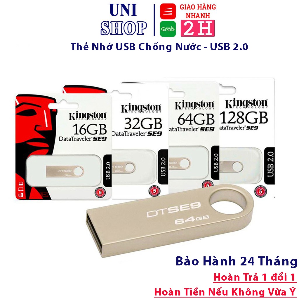 USB Kingston, vỏ sắt chống nước - 16Gb/8Gb/4Gb/2Gb - ( Hàng đủ dung lượng ) - Uni Shop