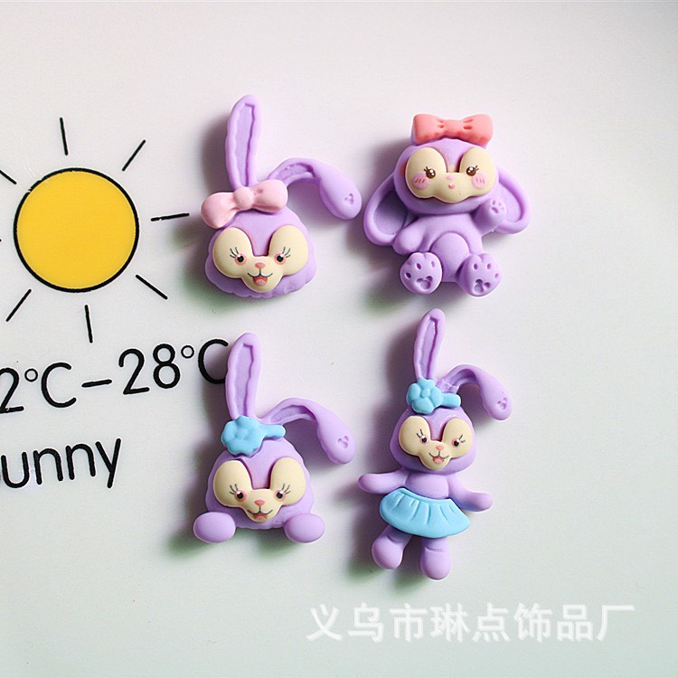 Charm (C457) slime/ Dụng Cụ Charm Trang Trí [Ko Keo &amp; Nút] Bé Thỏ Tím Siêu Cute - Giá 1 cái