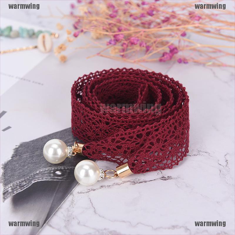 Thắt Lưng Dây Tua Rua Rỗng Đính Hạt Ngọc Trai Thời Trang Cho Nữ