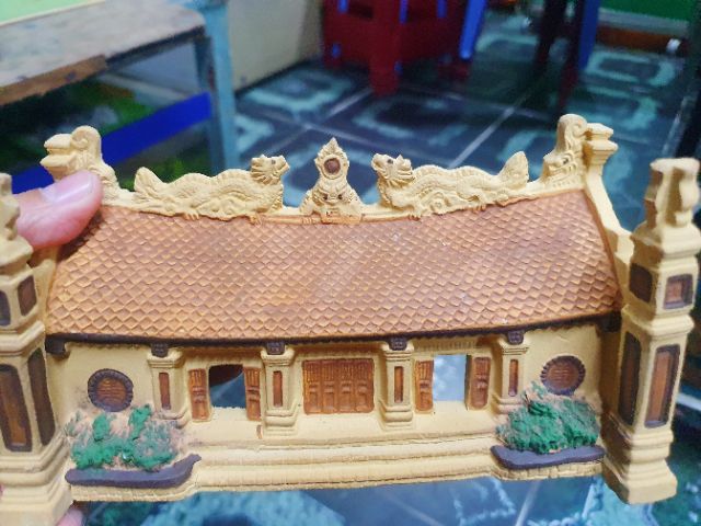 NHÀ ĐÌNH CHÙA TRANG TRÍ HỒ CÁ NON BỘ 18X9X9CM
