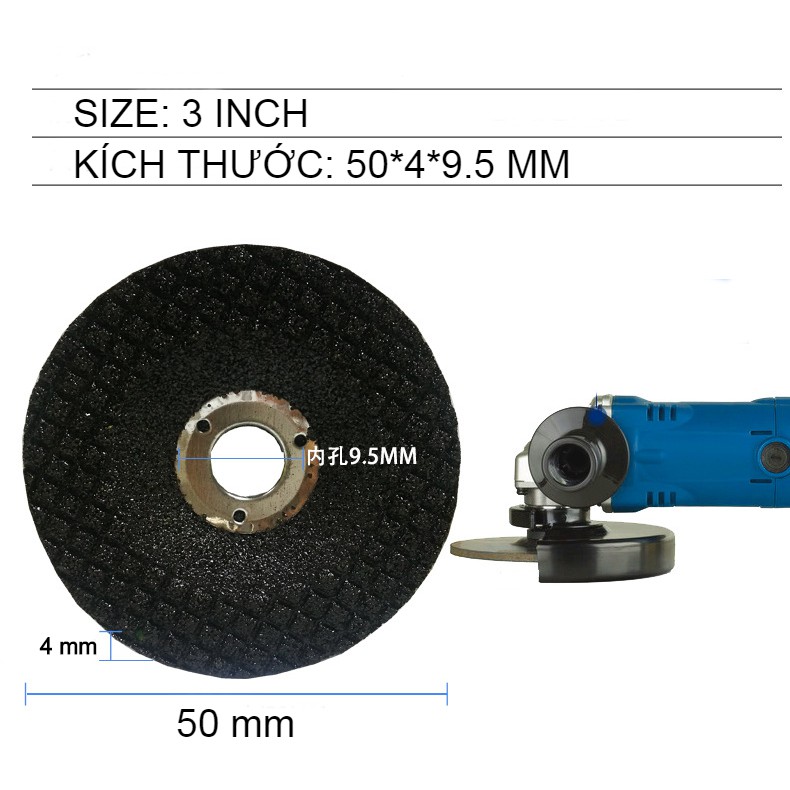 Đĩa nhám mài, đánh bóng bánh xe và các vật liệu kim loại chuyên nghiệp loại 50mm