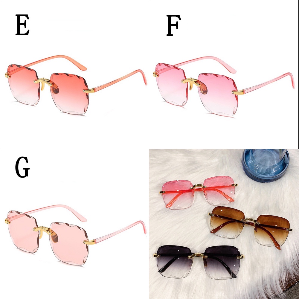 Kính Mát Không Gọng Hình Vuông Màu Vàng Thời Trang