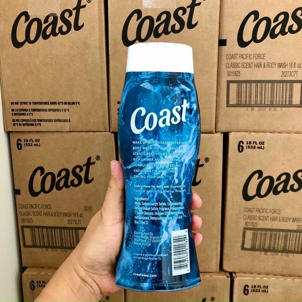 ❤️  [Quận 3] Sale Sữa Tắm Gội Nam Coast 2in1 Hair Body Wash Mỹ 532ml Thơm Sạch Mềm Da | BigBuy360 - bigbuy360.vn