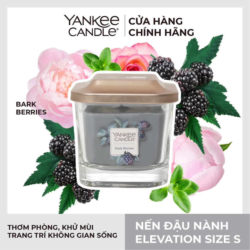 Nến ly vuông Elevation Yankee Candle size S - Dark Berries (96g)