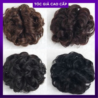 Tóc búi kẹp xoăn hình thật