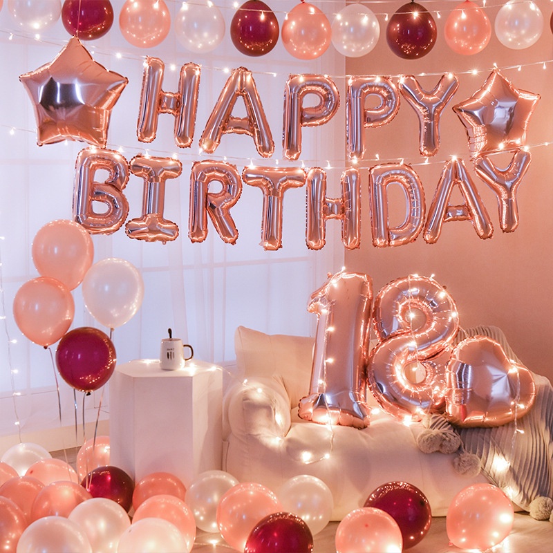 Set 25 Bong Bóng Trang Trí Tiệc Sinh Nhật