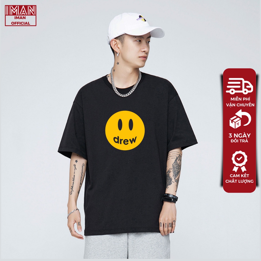 Áo phông Drew Mặt Cười Tay lỡ, Form Rộng - Nam, Nữ Unisex ,Chất 100% Cotton , Áo thun unisex Hottrend 2022