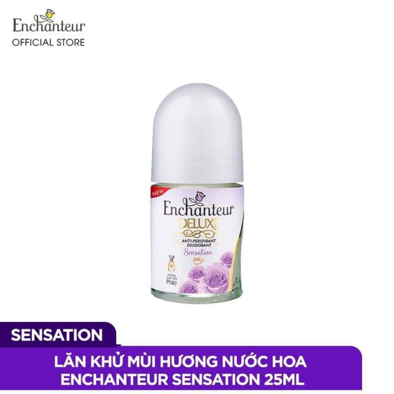 Bộ 3 sản phẩm Enchanteur: Lăn khử mùi Sensation 25ml, Nước hoa Sensation 10ml, Nước hoa bỏ túi Delightful 18ml