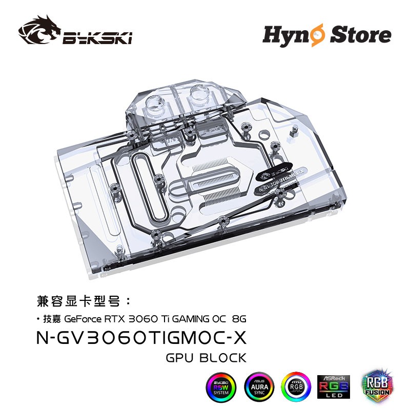 Block VGA Bykski chính hãng N-GV3060TIGMOC-X for GIGABYTE GeForce RTX 3060 TI GAMING OC 8G - Hyno Store