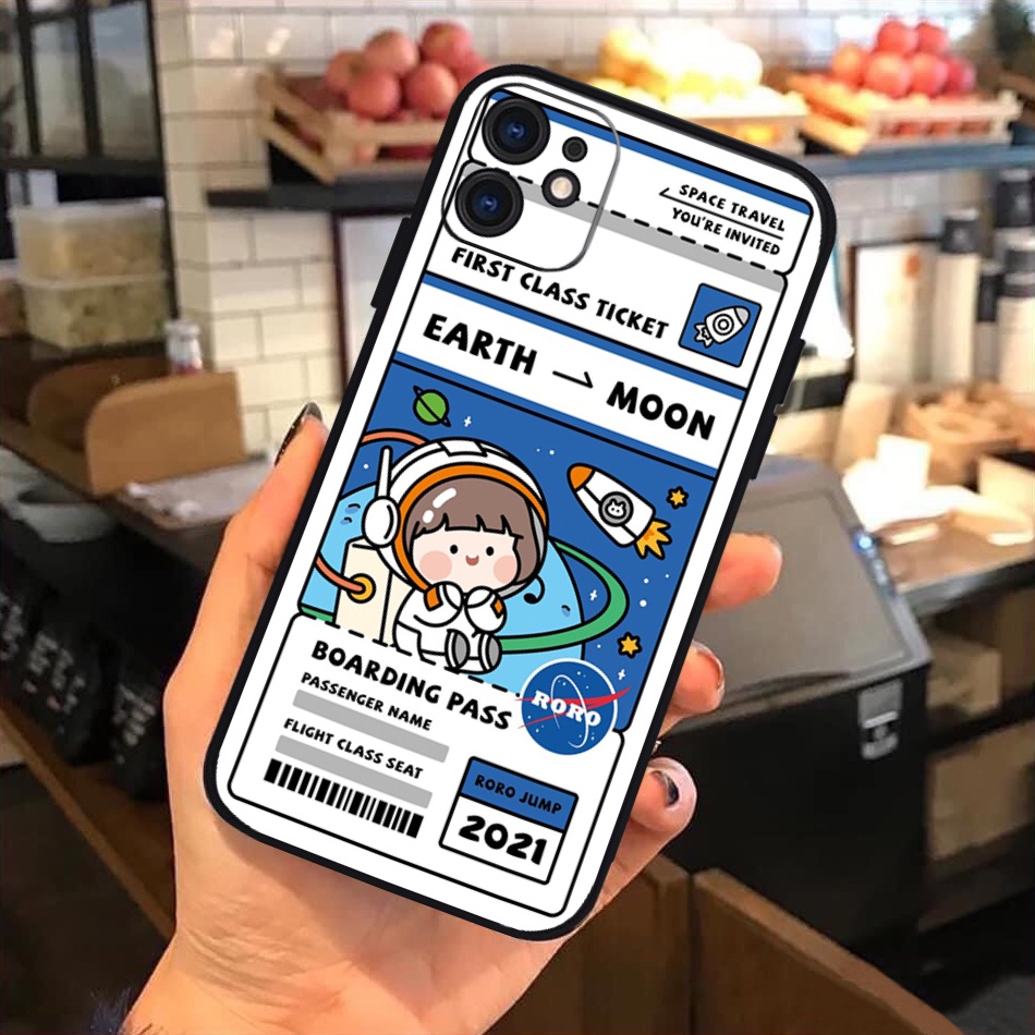 Vỏ ốp iPhone Silicon viền vuông RR Astronaut cho iPhone 6/6pl/6s/6spl/7/7pl/8/8pl/x/xs/11/12/13/pro/max - Chinchincase