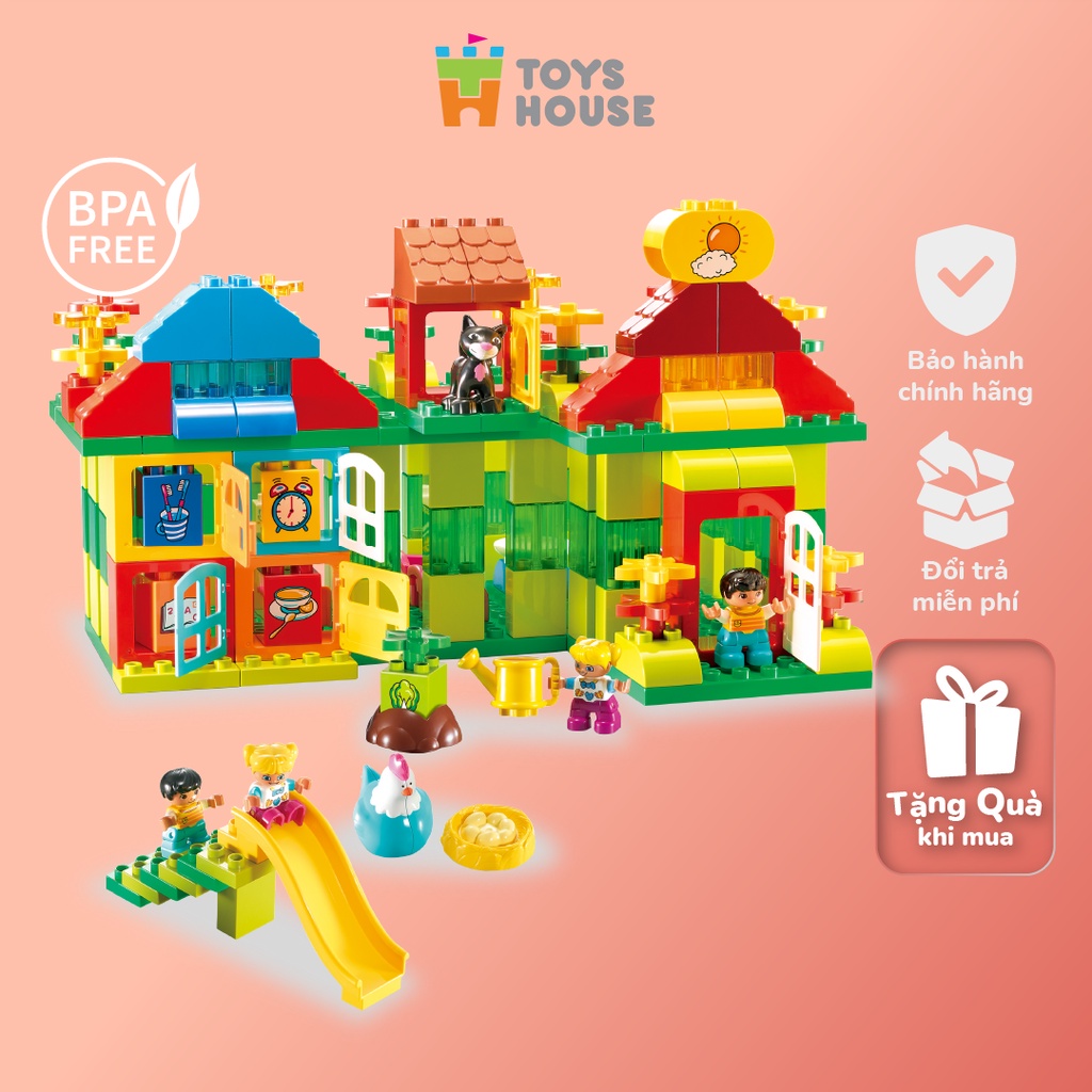 Bộ đồ chơi lắp ghép smoneo duplo ngôi nhà mơ ước của bé 175 chi tiết Toyhouse 55008
