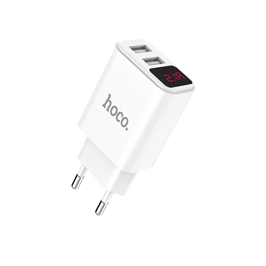 Củ Sạc Nhanh Hoco C63A 2 Đầu USB, LED Hiển Thị Thông Minh [CHÍNH HÃNG]