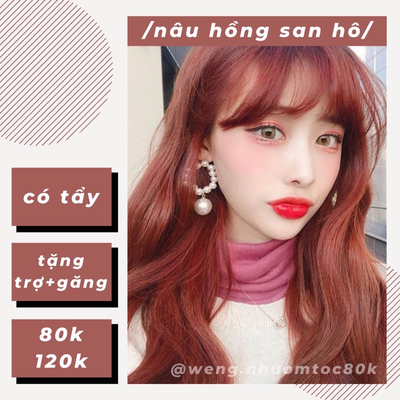 Thuốc nhuộm tóc màu NÂU HỒNG TRÀ/NÂU HỒNG TRÀ SỮA (không cần tẩy tóc) by Huogn.hairs🧋