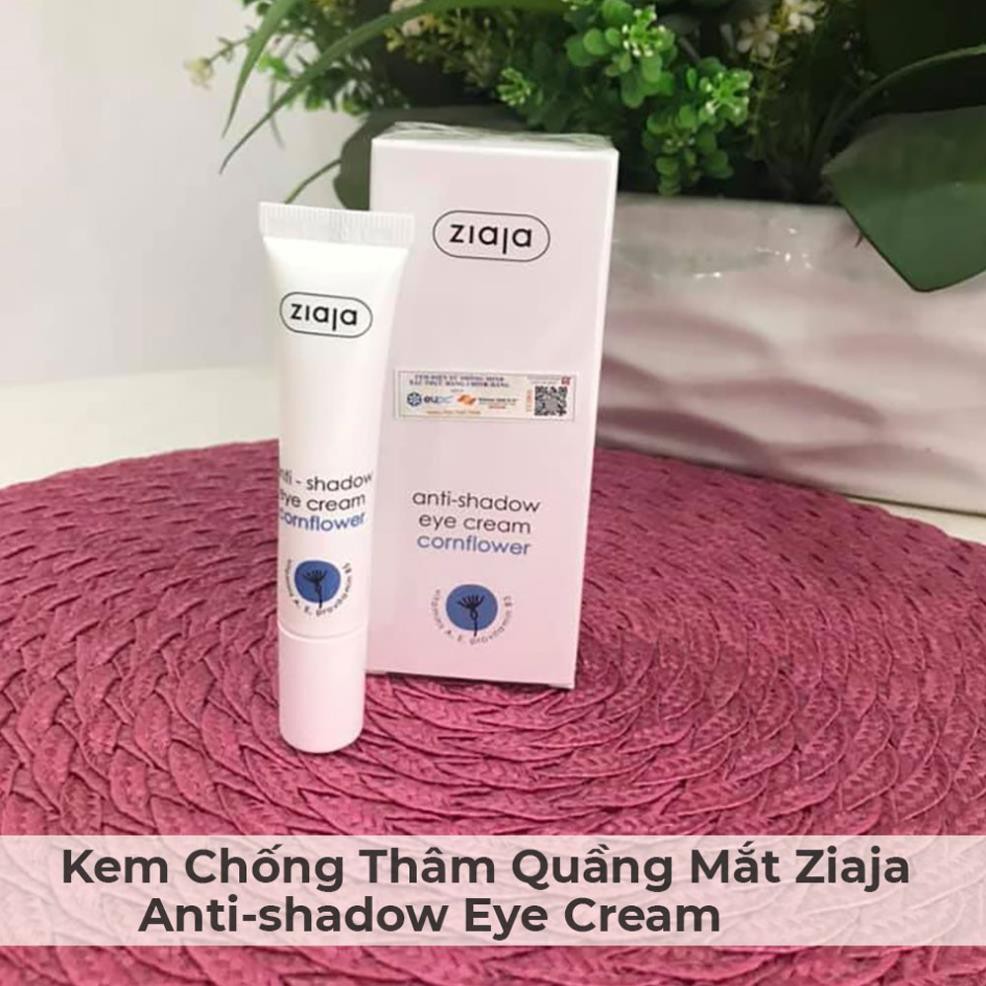 Kem thâm quầng mắt, dưỡng mắt, chống nhăn mắt, dưỡng da vùng mắt chống thâm quầng Anti shadow eye cream ZIAJA 15ml | BigBuy360 - bigbuy360.vn