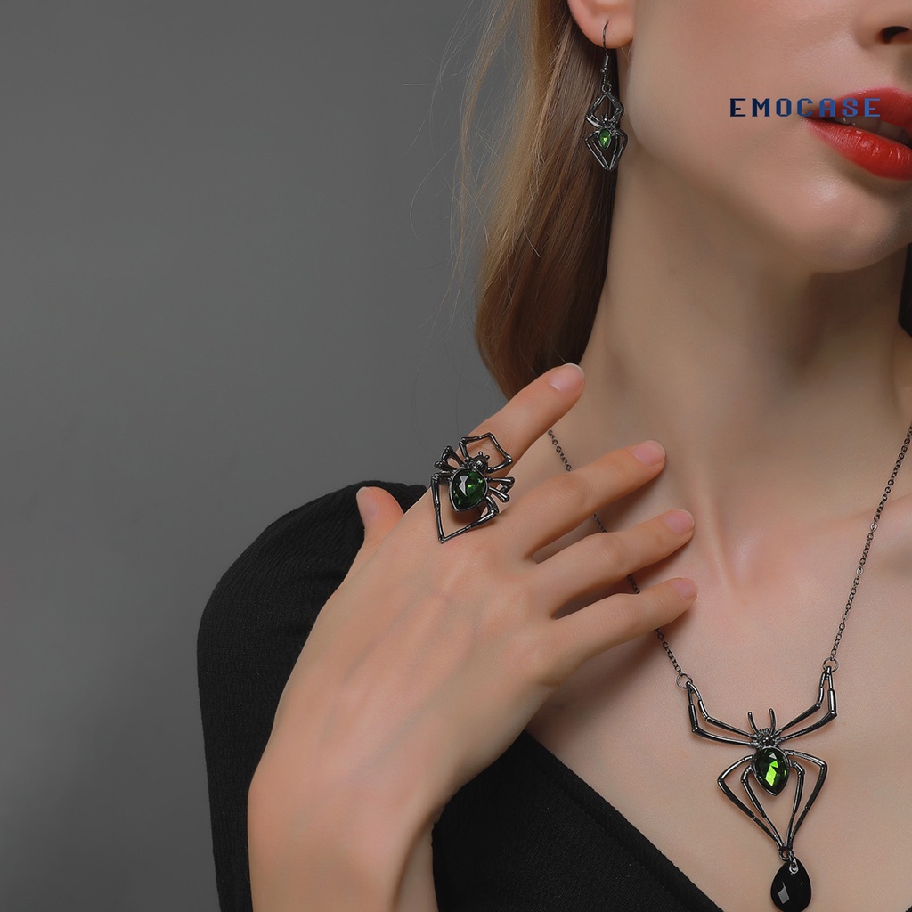 Bộ Trang Sức Hợp Kim Đính Đá Nhân Tạo Hình Nhện Độc Đáo