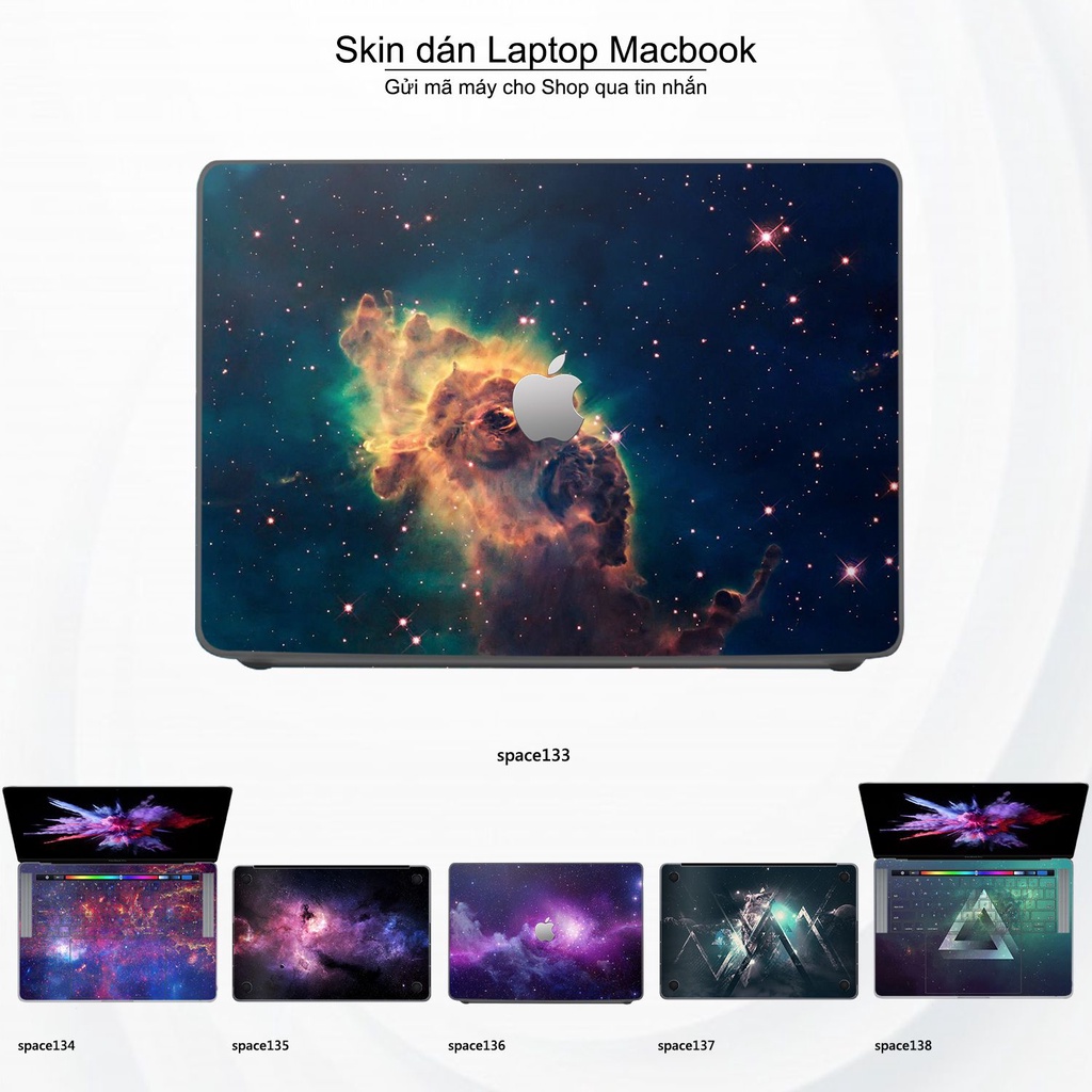 Skin dán Macbook mẫu không gian (đã cắt sẵn, inbox mã máy cho shop)