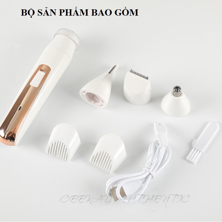 Máy tỉa lông râu đa năng CK- kiểu máy cạo lông 4in1 có thể cạo lông tay chân nách bikini tỉa mày hoặc tóc mái