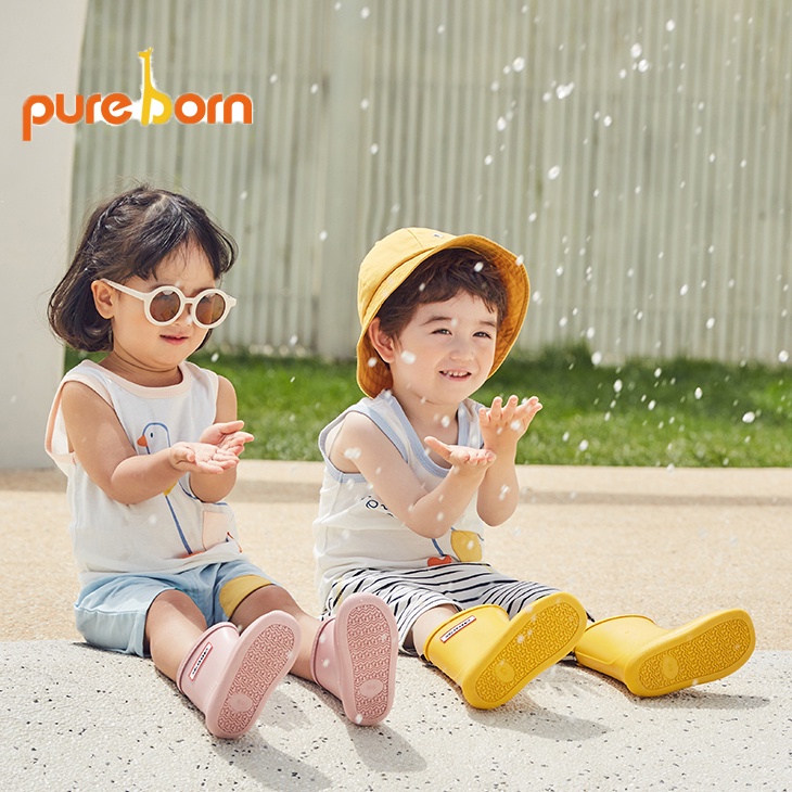 Áo phông cotton ba lỗ Pure Born cho bé trai, bé gái kiểu dáng tanktop Hàn Quốc  - T16