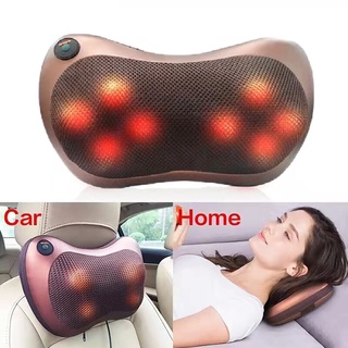 Gối massage hồng ngoại 8 bi cao cấp pillow, máy matxa cổ vai lưng dùng ở gia đình, xe ô tô, ghế ngồi văn phòng|TP006