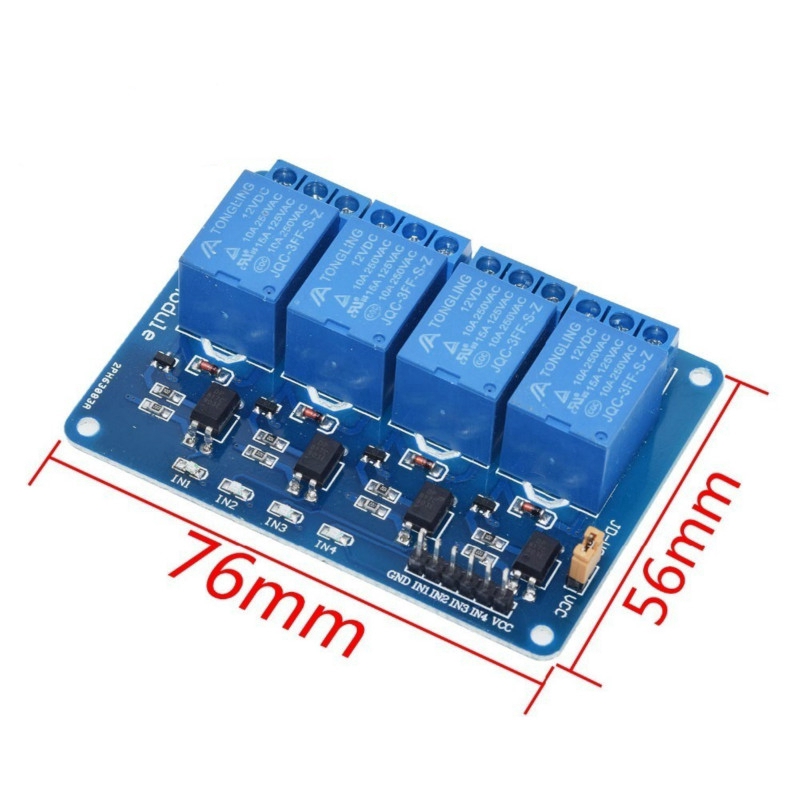 Mô Đun Rơ Le 4 Kênh 4 Channel relay Module 5V/12V cho Arduino ARM PIC AVR DSP