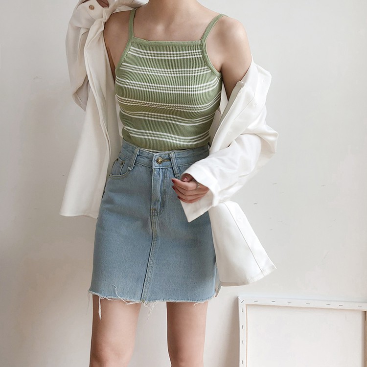 Áo Len Hai Dây Co Giãn Màu Sắc Kẹo Ngọt Kẻ Sọc Ngang 22631 Sơ Mi22631 | BigBuy360 - bigbuy360.vn