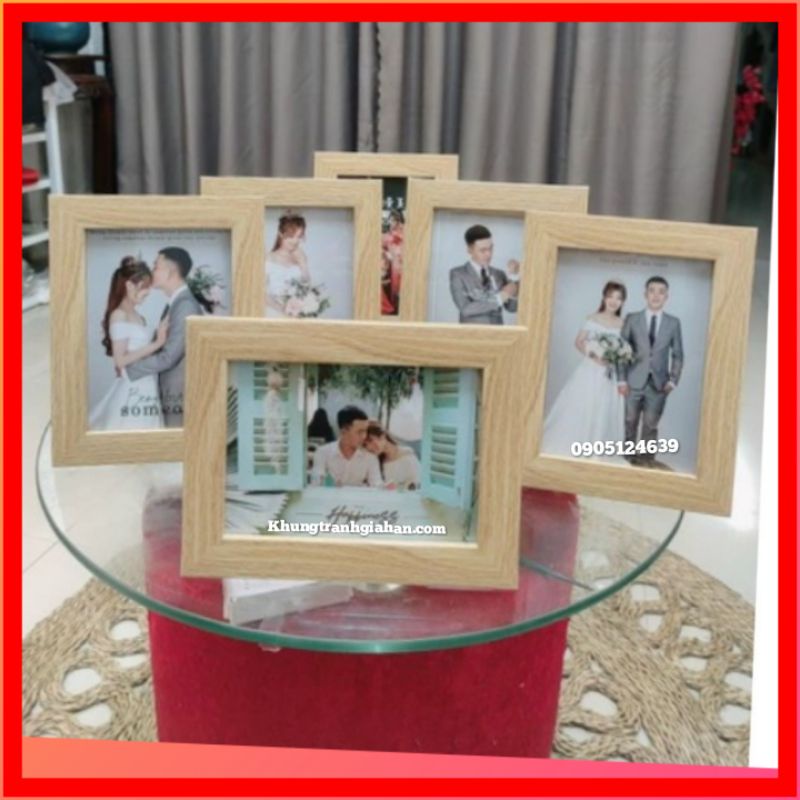 compo 5 khung hình A4 (21x30)  mặt kính  nhiều màu+in hình theo yêu cầu