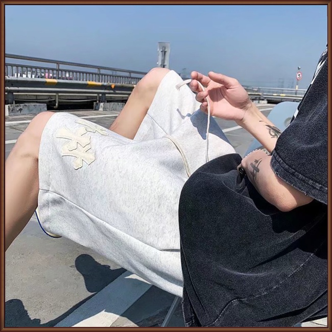 Quần Short Thể Thao Ống Rộng Phối Dây Rút Phong Cách Hiphop Dành Cho Nam Giới