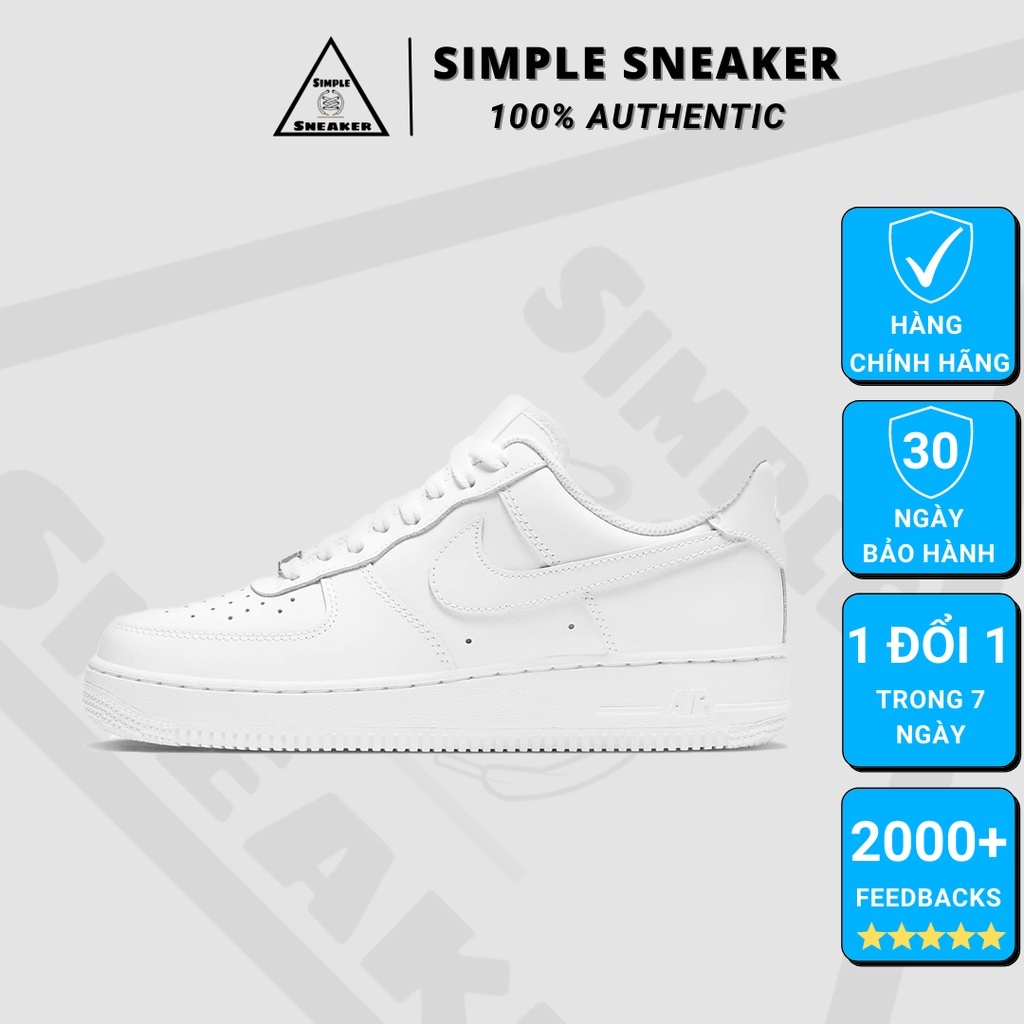 Giày Nike Air Force 1FREESHIP[AF1_Auth] Nike AF1 All White Chuẩn Auth Fullbox- Giày Sneaker Chính Hãng- Simple Sneaker