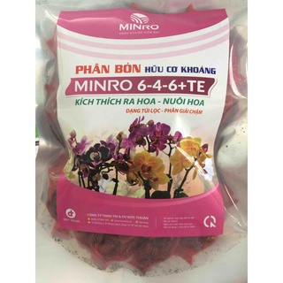 Phân bón hữu cơ khoáng minro 6-4-6+te kích thích ra hoa - nuôi hoa 36 gói/ túi