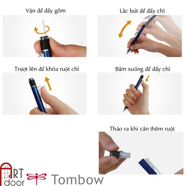 [ARTDOOR] Bút chì bấm TOMBOW Mono Graph Black (Đen, 05 mm)