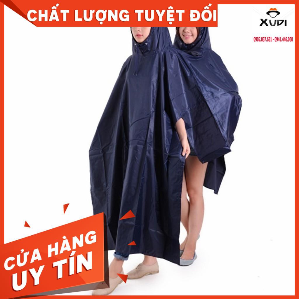 Áo Mưa 2 Đầu Vải Dù Cao Cấp 1m4 ( Xanh Đen )