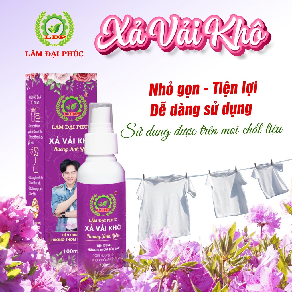 Xả Vải Khô, COMBO 4 HƯƠNG GIÁ RẺ - Nước Xả Vải Khô Lâm Đại Phúc +  Xịt Thơm Quần Áo Lưu Hương 3-5 ngày