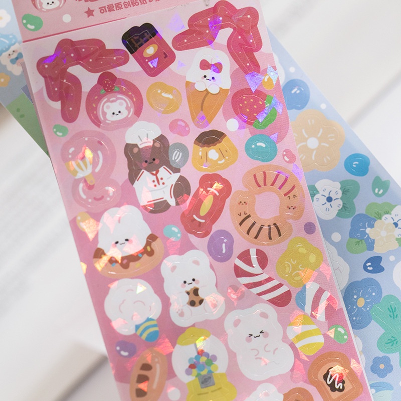 PeachBộ 2 Tấm Sticker Dán Trang Trí Sổ Tay/Album DIY Hình Động Vật Dễ Thương 8 Kiểu
