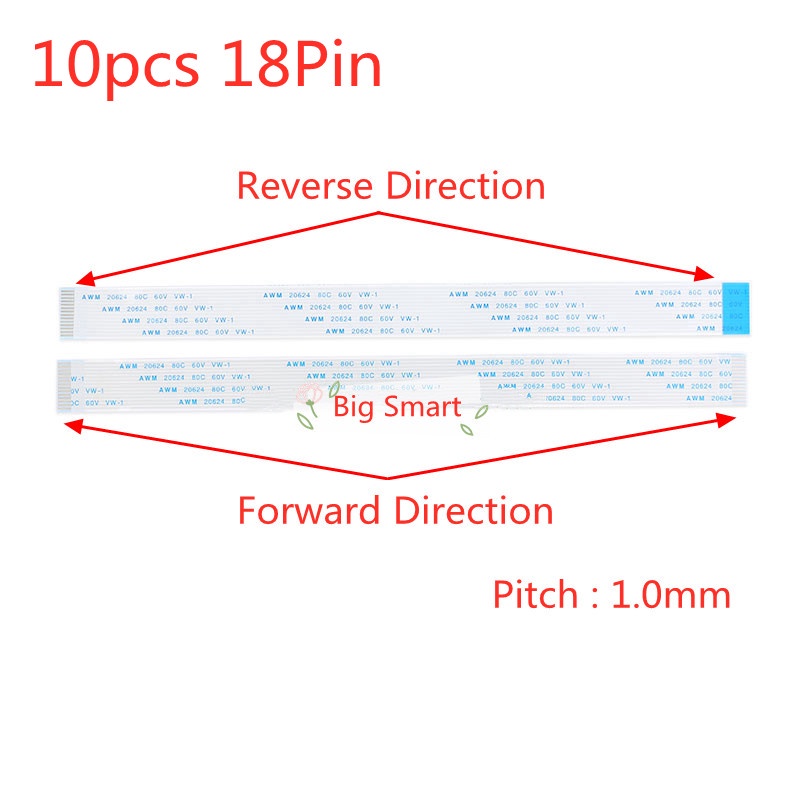 Set 10 Dây Cáp Màn Hình LCD 18pin 1.0mm FFC FPC 60V 18P Chuyên Dụng