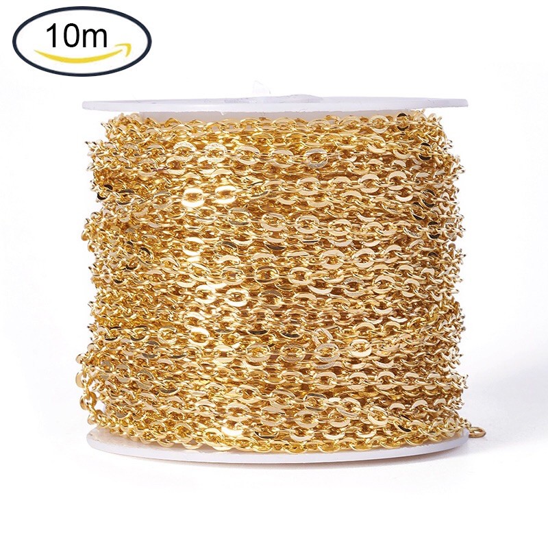 Cuộn 10m dây hợp kim màu vàng làm trang sức thủ công handmade