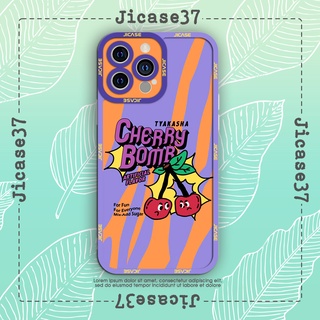 Ốp lưng iphone và samsung xiaomi oppo cạnh vuông Jicase Cherry Bomb Aesthetic 