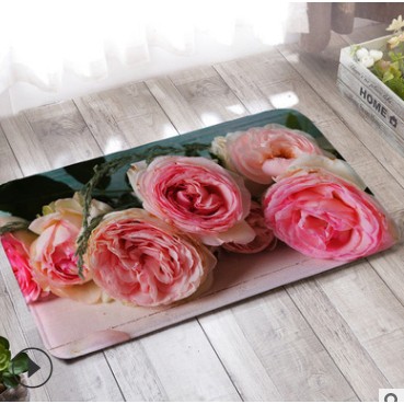 Thảm lau chân lót bông hình 3D - họa tiết hoa độc đáo( kích thước 40*60cm  )