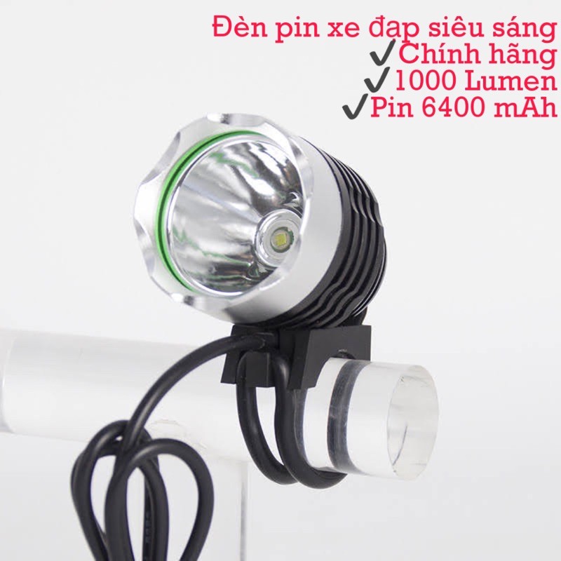 Đèn pin xe đạp siêu sáng X1T6, Độ sáng 1800 Lumen (Bộ Pin 8.4V+ Sạc + Đèn X1T6)