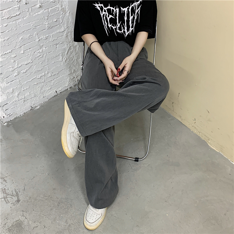 Quần Tây Màu Trơn 191102Quần Dài Dáng Rộng Ống Suông Thiết Kế Đơn Giản Phong Cách Hàn Quốc