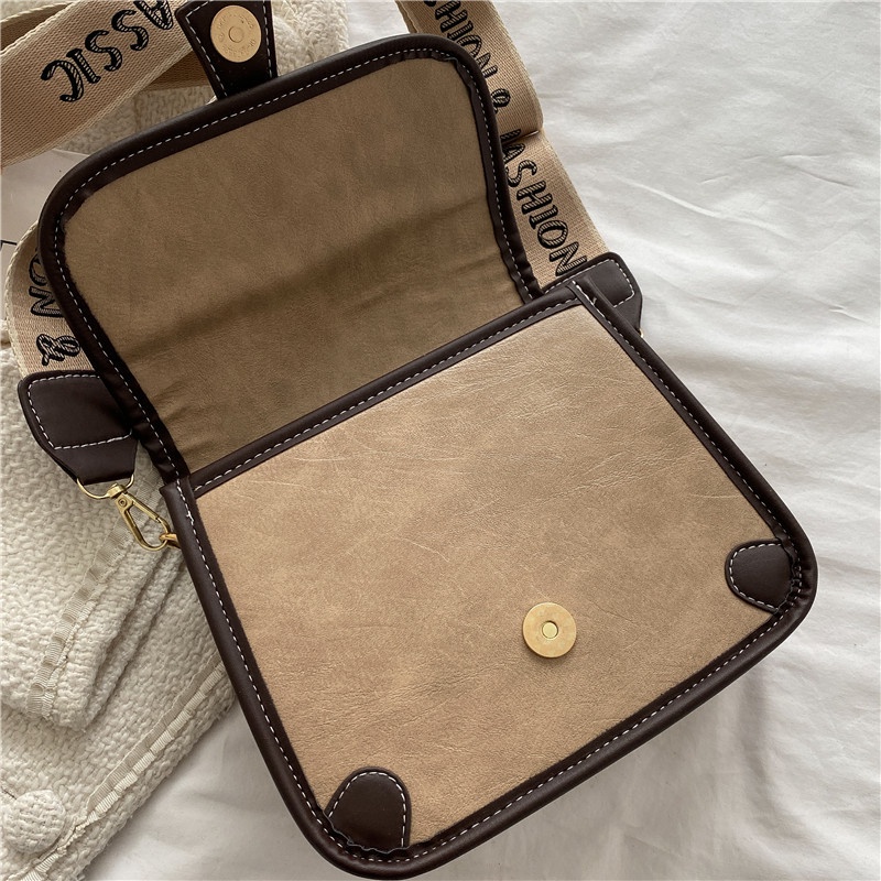 Túi đeo chéo da PU màu sắc tương phản phong cách phương Tây