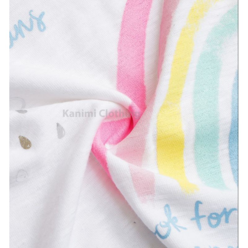 Áo thun bé gái tay cánh tiên mềm mát cho bé 12m-7t