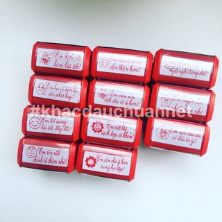 Combo 3 dấu cô khen - khắc dấu theo yêu cầu - tdstamp 14x38mm