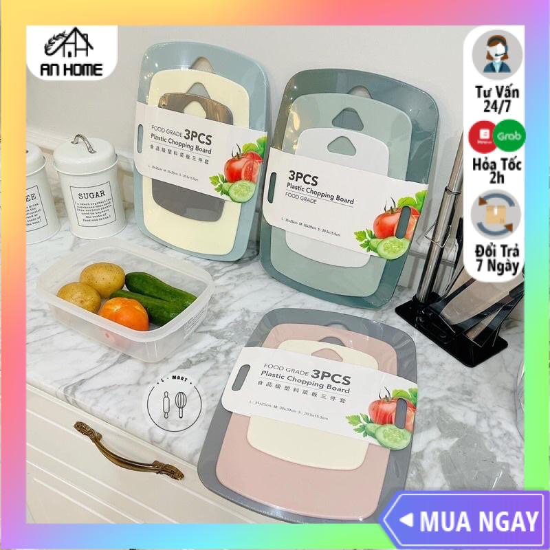 [HOT] Set 3 Thớt Nhựa Kháng Khuẩn Nhiều Màu Cho Gia Đình ANHOME Giá Rẻ